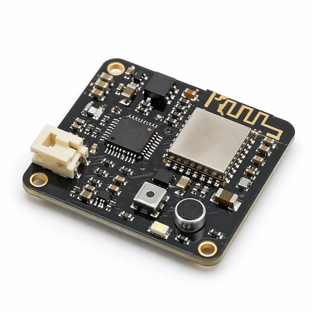 Compact IoT PCBA board with wireless module and microcontroller